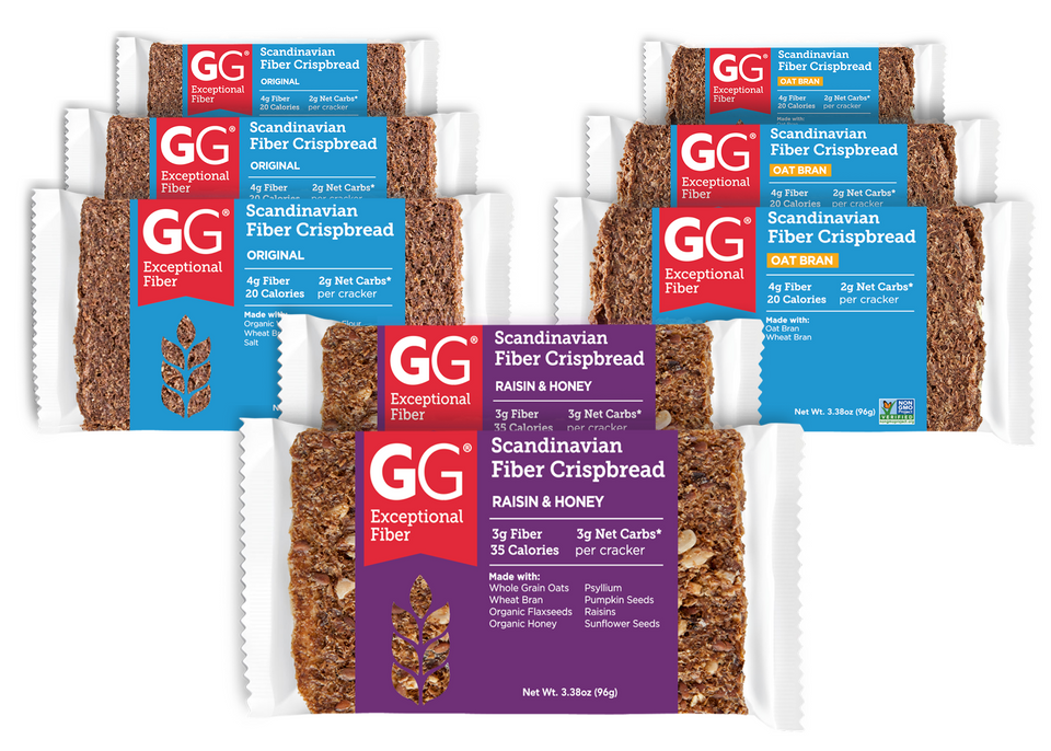 GG Scandinavian Fiber Crispbread Variety Pack (Mixed Case – 8 Packs)